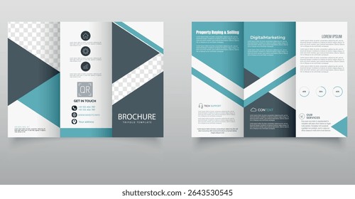Modern trifold business brochure template, Corporate business trifold brochure template, Creative and Professional tri fold brochure