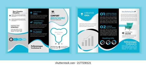 modern trifold business Leaflet brochure template. Creative Flyer template flat design set.
geometric abstract business brochure. Corporate minimalist promotion layout.
Professional trend brochure.