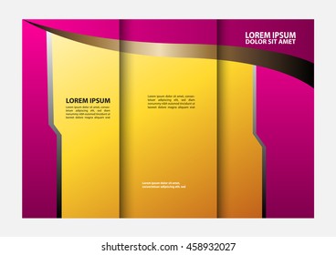 modern tri-fold template for advertising concept brochure in blue
