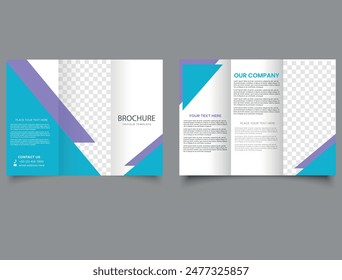 Modern Trifold and vibrant company profile design template. Simple and minimalist promotion layout