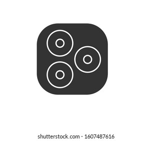 Modern triple camera icon vector