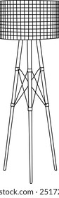 Modern Tripod Floor Lamp Line Art