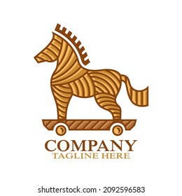 Modern Trojan Horse Logo. Vector Illustration