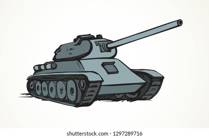 Modern troop missile shoot fire operation outline on white battlefield backdrop. Line black ink hand drawn aircraft howitzer wartime logo in art retro doodle cartoon style pen on paper space for text