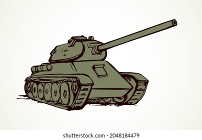 Modern troop missile shoot fire operation on white battlefield backdrop. Line black ink hand drawn aircraft howitzer wartime logo emblem in art retro doodle cartoon style pen on paper space for text
