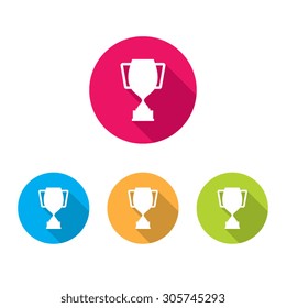 Modern Trophy Icons With Long Shadow
