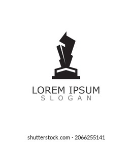 Símbolo del logotipo del ganador del Trofeo moderno Icono Vector de diseño gráfico del vector
