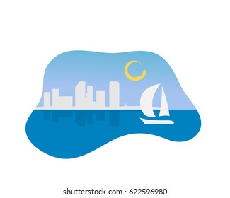 Modern Tropical Beach Holiday Logo