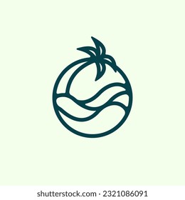 Modern tropical beach logo illustration design for your business