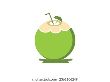 Modern tropical coconut logo design, Vector design template