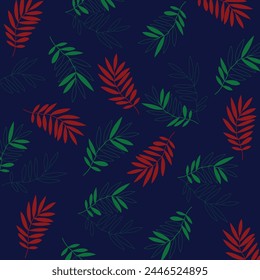 Modern tropical floral pattern. Hand drawn unique print.