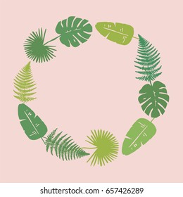 Modern Tropical Frame for Text. Vector Design Illustration.