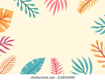 Modern tropical leaves background design. Botanical background. Tropical plant background - Shutterstock ID 2118101090