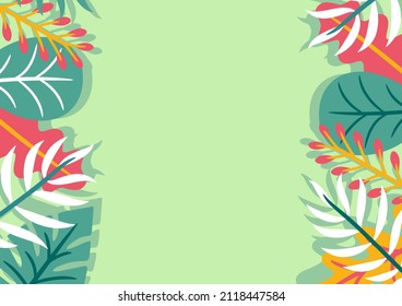 Modern tropical leaves background design. Botanical background. Tropical plant background