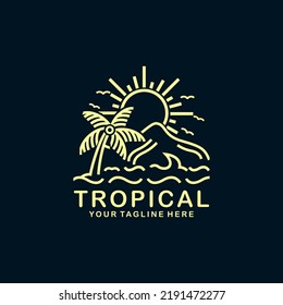 Modern Tropical logo vector template