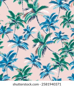 Modern Tropical Palm Tree Pattern for Textile, Wallpaper, and Decor