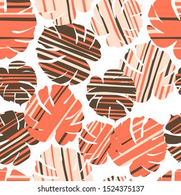 Modern tropical pattern. Monstera leaves seamless pattern. Botanical leaf backdrop. Design for fabric, textile print, wrapping paper. Vector illustration