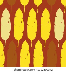 Modern Tropical Vector Seamless Pattern. Monstera Feather Banana Leaves Dandelion Tropical Seamless Pattern. Cool Summer Fashion. Drawn Floral Background. Beautiful Male Shirt Female Dress Texture.