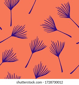 Modern Tropical Vector Seamless Pattern. Beautiful Male Shirt Female Dress Texture. Fine Summer Fabrics. Dandelion Monstera Banana Leaves Feather Tropical Seamless Pattern. Painted Floral Background.