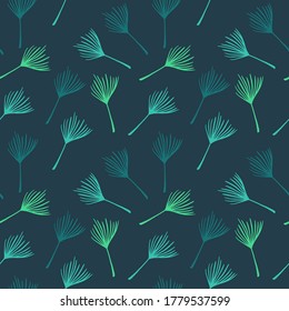 Modern Tropical Vector Seamless Pattern. Beautiful Male Shirt Female Dress Texture. Fine Summer Fabrics. Dandelion Monstera Feather Banana Leaves Tropical Seamless Pattern. Drawn Floral Background.