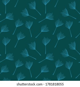 Modern Tropical Vector Seamless Pattern. Chic Summer Textile. Feather Banana Leaves Monstera Dandelion Tropical Seamless Pattern. Elegant Male Shirt Female Dress Texture. Drawn Floral Background.