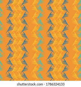 Modern Tropical Vector Seamless Pattern. Feather Dandelion Banana Leaves Monstera Tropical Seamless Pattern. Doodle Floral Background. Beautiful Male Shirt Female Dress Texture. Chic Summer Fabrics.