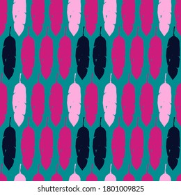 Modern Tropical Vector Seamless Pattern. Banana Leaves Monstera Feather Dandelion Tropical Seamless Pattern. Nice Summer Fashion. Drawn Floral Background. Beautiful Male Shirt Female Dress Texture.