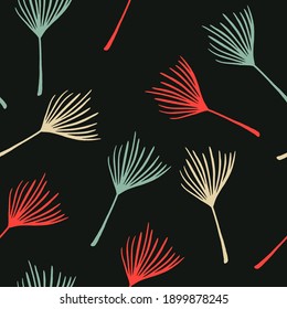Modern Tropical Vector Seamless Pattern. Cool Summer Fashion. Banana Leaves Dandelion Feather Monstera Tropical Seamless Pattern. Painted Floral Background. Elegant Male Shirt Female Dress Texture.