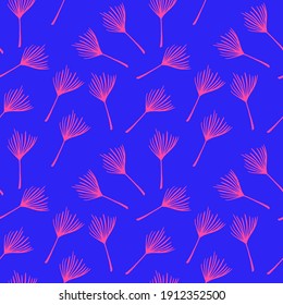 Modern Tropical Vector Seamless Pattern. Nice Summer Fabrics. Beautiful Male Shirt Female Dress Texture. Banana Leaves Dandelion Feather Monstera Tropical Seamless Pattern. Drawn Floral Background.