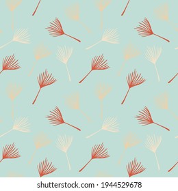 Modern Tropical Vector Seamless Pattern. Elegant Male Shirt Female Dress Texture. Doodle Floral Background. Dandelion Banana Leaves Feather Monstera Tropical Seamless Pattern. Nice Summer Fabrics.