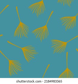 Modern Tropical Vector Seamless Pattern. Doodle Floral Background. Beautiful Male Shirt Female Dress Texture. Nice Summer Fashion. Banana Leaves Monstera Feather Dandelion Tropical Seamless Pattern.