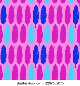 Moderno patrón de infiltración de vectores tropicales. Banana Deja Monstera Dandelion Feather Tropical Seamless Pattern. Hermosa textura de ropa de mujer con camiseta masculina. Fondo Floral dibujado. Bonito textil de verano.