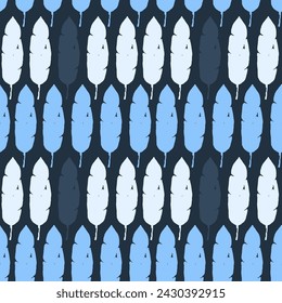 Modern Tropical Vector Seamless Pattern. Elegant Male Shirt Female Dress Texture. Doodle Floral Background. Nice Summer Fashion. Banana Leaves Monstera Dandelion Feather Tropical Seamless Pattern.