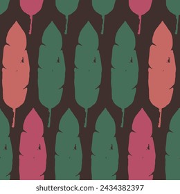 Modern Tropical Vector Seamless Pattern. Cool Summer Textile. Dandelion Monstera Feather Banana Leaves Tropical Seamless Pattern. Beautiful Male Shirt Female Dress Texture. Doodle Floral Background.