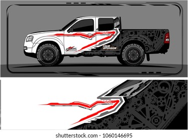 modern truck graphic. Abstract graphics design for Truck and vehicle vinyl wrap. Vector no gradients