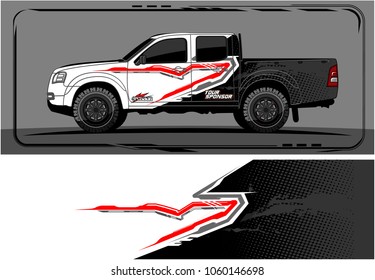 modern truck graphic. Abstract graphics design for Truck and vehicle vinyl wrap. Vector no gradients