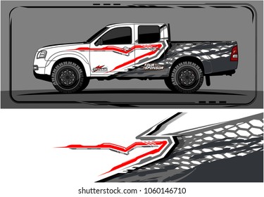 modern truck graphic. Abstract graphics design for Truck and vehicle vinyl wrap. Vector no gradients