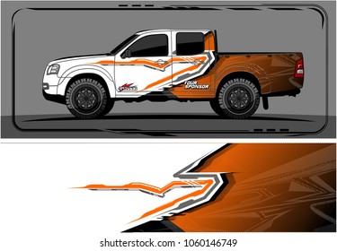 modern truck graphic. Abstract graphics design for Truck and vehicle vinyl wrap. Vector no gradients