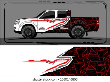 modern truck graphic. Abstract graphics design for Truck and vehicle vinyl wrap. Vector no gradients