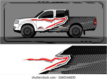 modern truck graphic. Abstract graphics design for Truck and vehicle vinyl wrap. Vector no gradients