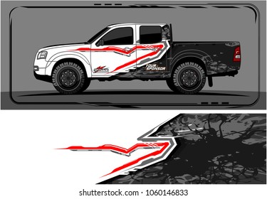 modern truck graphic. Abstract graphics design for Truck and vehicle vinyl wrap. Vector no gradients