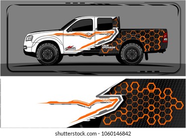 modern truck graphic. Abstract graphics design for Truck and vehicle vinyl wrap. Vector no gradients