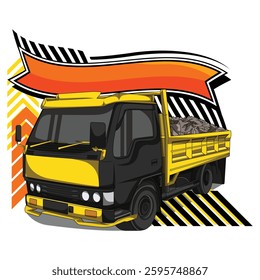 Modern truck vehicle illustration suitable for t-shirt design