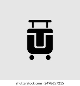 A modern TU or UT logo symbol with a travel bag shape, symbolizing adventure and exploration. Ideal for travel gear, tour guides and travel planners.