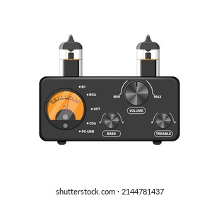 Modern tube amplifier, analog hi-fi sound.