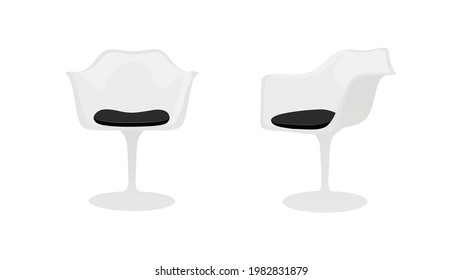 Modern Tulip Chair Isolated On White Background