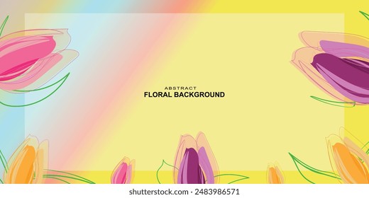 modern tulip floral background for beauty weddings invitations , wallpaper, promotion, unique composition trendy vibrant  colors 