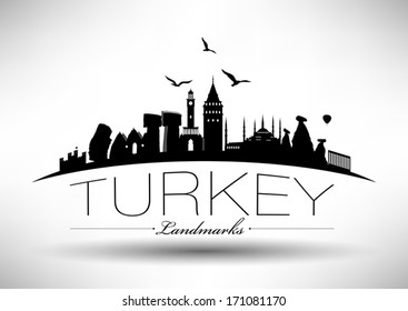 Modern Turkey Country Skyline Design