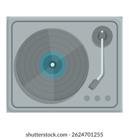 Modern turntable vector illustration with retro, vintage, and hifi equipment for music lovers and djs  flat design artwork isolated on white background