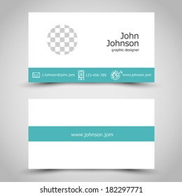 Modern Turquoise Business Card. Office Concept